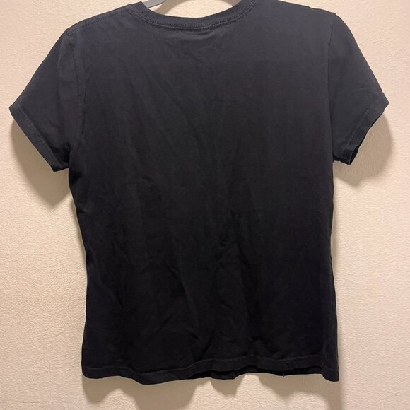 Yazbek Ella Sunflowers Black T-Shirt Women's Size Large Short Sleeve Round Neck - Picture 2 of 7